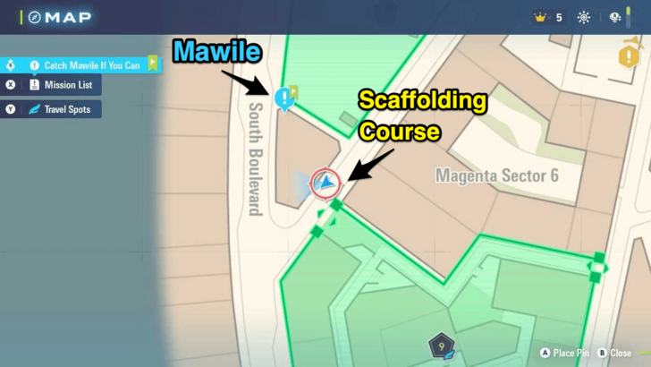 Mawile and Scaffolding Course Map