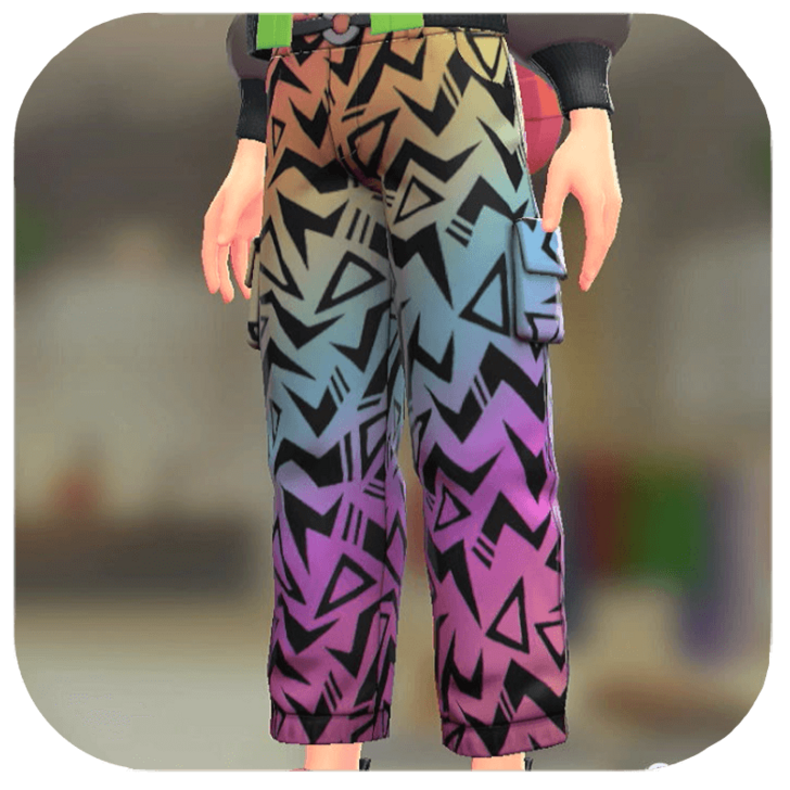 Pokemon ZA - Patterned Cargo Pants Rainbow