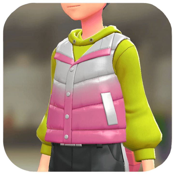 Pokemon Z-A - Puffer Vest and Hoodie Set Pink Gradient | Lime Yellow M