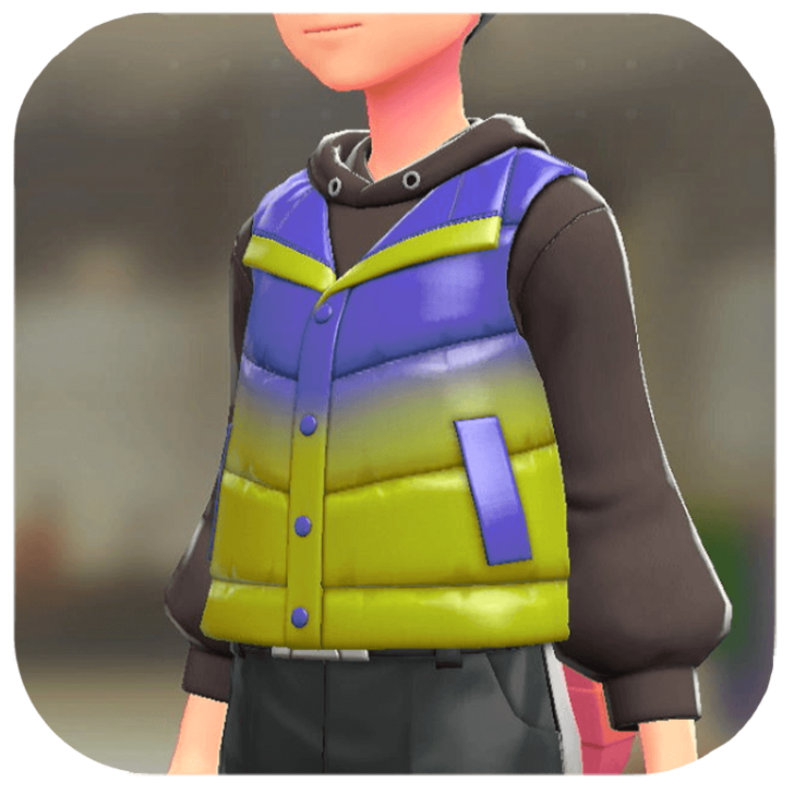 Pokemon Z-A - Puffer Vest and Hoodie Set Yellow Gradient | Dark Brown M