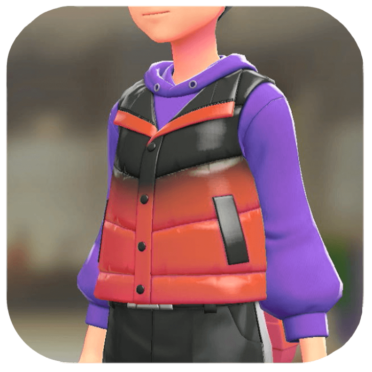 Pokemon Z-A - Puffer Vest and Hoodie Set Red Gradient | Vivid Purple M