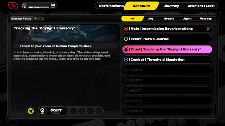 Tracking the Daylight Emissary Commission