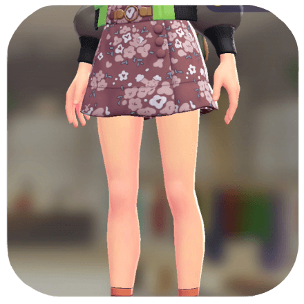 Pokemon ZA - Wrap Skort Set Floral Red | Old Rose
