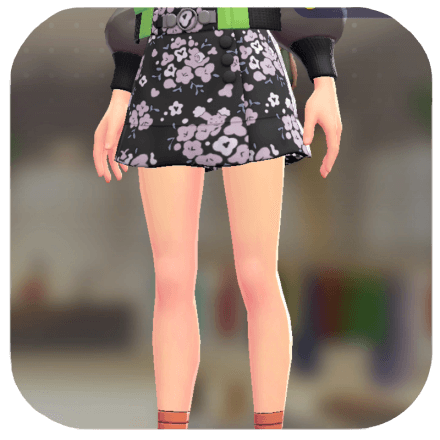 Pokemon ZA - Wrap Skort Set Floral Black | Black