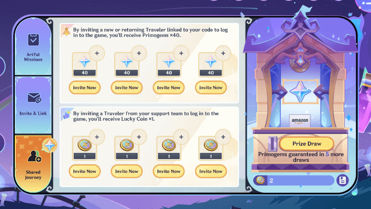 Genshin - Artful Odyssey Invite and Share