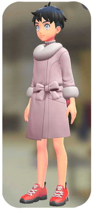 Pokemon Z-A - Fur Coat and Turtleneck Set Pale Pink | Pale Purple M