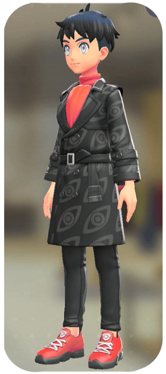 Pokemon Z-A - Trench Coat and Pants Set Black Wise-Eyes | Red Black M