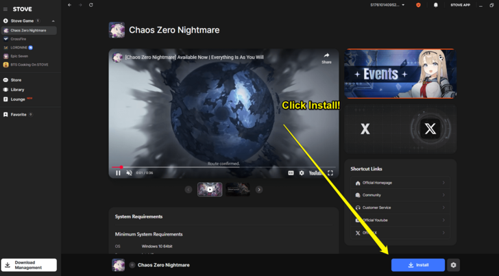 Chaos Zero Nightmare - Click Install
