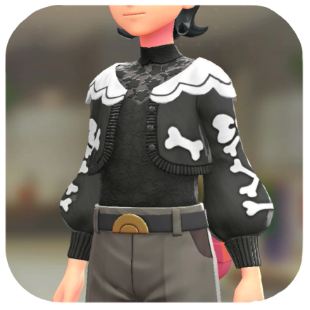 Pokemon Z-A - Cardigan and Blouse Set Bow-and-Bone Black | Black M