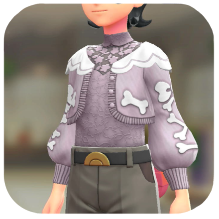 Pokemon Z-A - Cardigan and Blouse Set Bow-and-Bone Purple | Pale Purple M