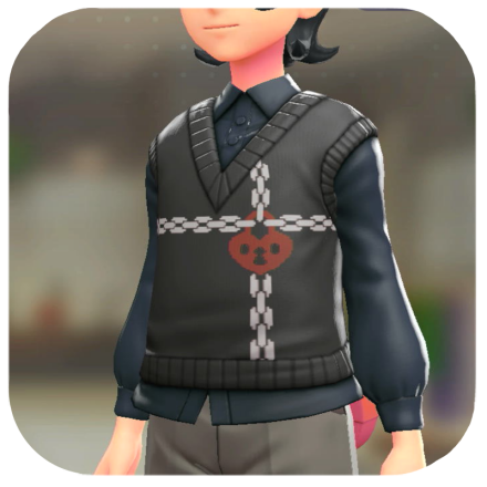 Pokemon Z-A - Sweater Vest and Blouse Set Black / Red | Dark Navy M