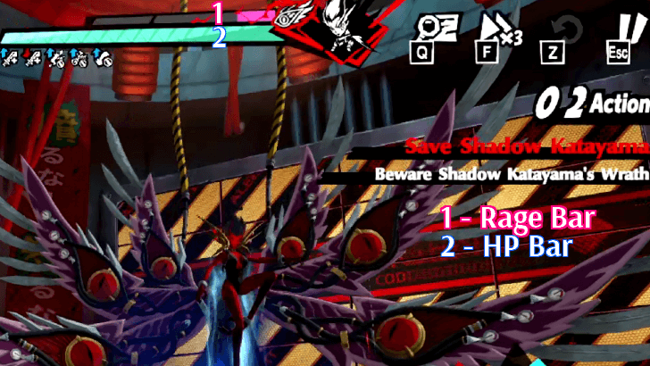 P5 Phantom X - Shadow Katayama Rage Bar and HP Bar
