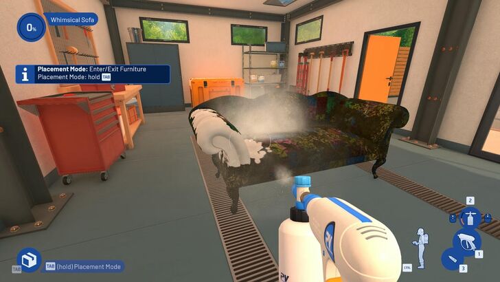 Power Washing Dirty Couch