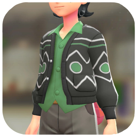 Pokemon Z-A - Cardigan and Shirt Set Psychic Black | Emerald Green M