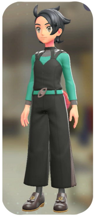 Pokemon Z-A - Overalls and Shirt Set Black | Emerald Green M