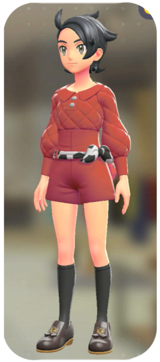 Pokemon Z-A - Belted Romper Set Red Quilting | White Girafarig M