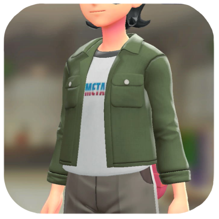 Pokemon Z-A - Graphic T-Shirt and Shacket Set Full Metal Cop | Moss Green M