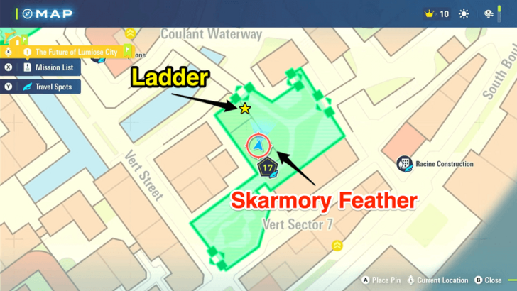 Skarmory Feather Map Location