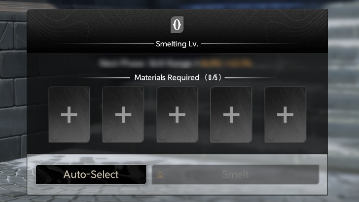 Smelting Pop up Menu