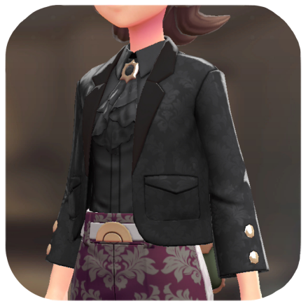 Pokemon Z-A - Blazer and Blouse Set Black Damask | All-Black F