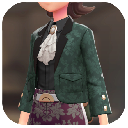 Pokemon Z-A - Blazer and Blouse Set Green Damask | Black / White F