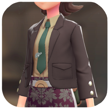 Pokemon Z-A - Blazer and Shirt Set Dark Brown | Beige F