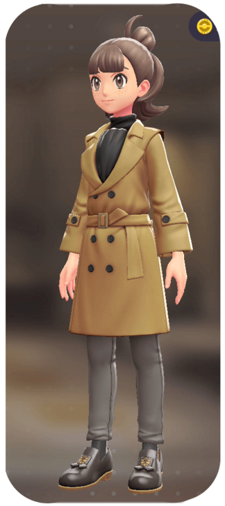 Pokemon Z-A - Trench Coat and Pants Set Tan | Black / Greige F