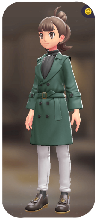 Pokemon Z-A - Trench Coat and Pants Set Green | Gray / White F