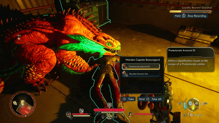 Protectorate Armorial ID 1 and Skycutter Entrance Key Loot