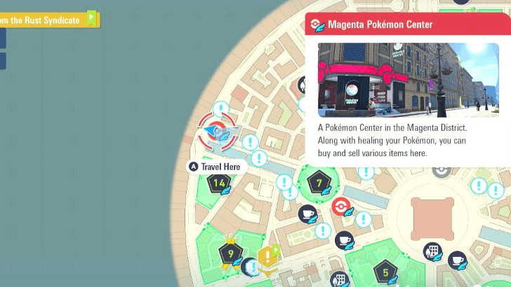 Magenta Pokemon Center Map Location