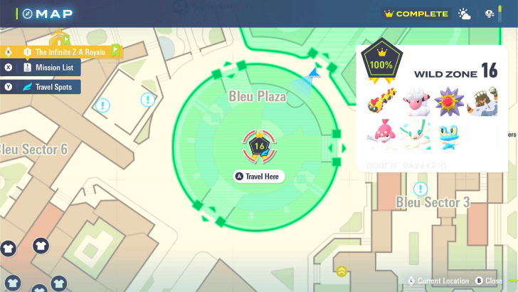 Wild Zone 5 and 16 Map View