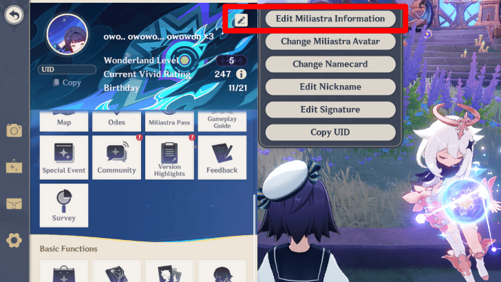 Genshin - Edit Miliastra Information