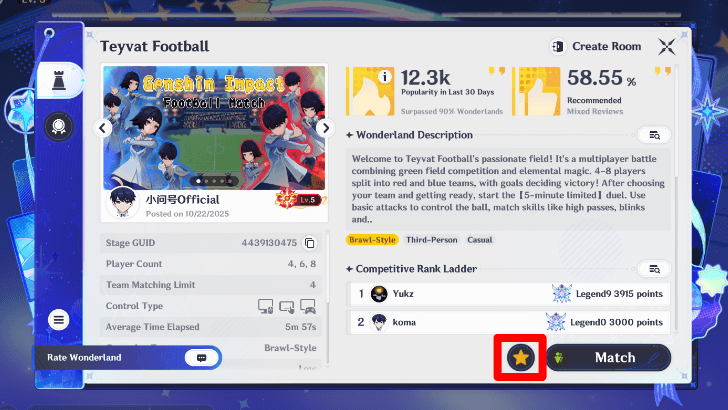 Genshin - To Favorite A Stage