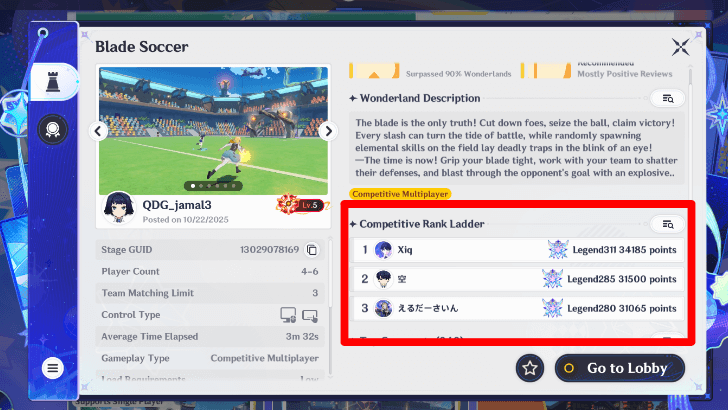 Genshin - Player Ranking
