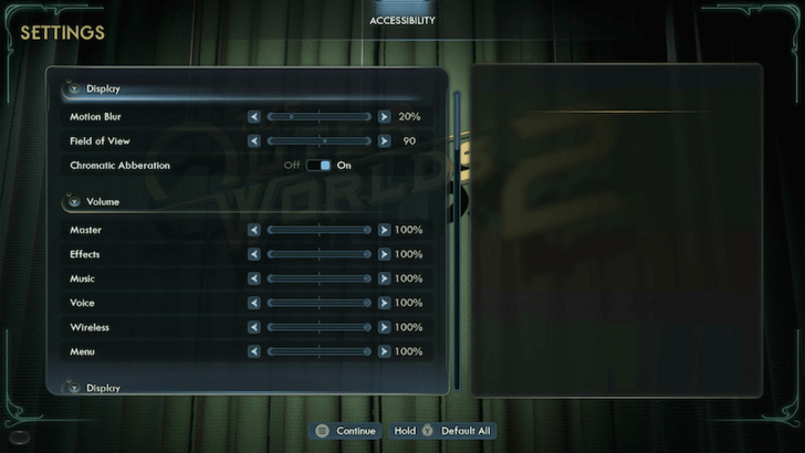 Outer Worlds 2 Settings