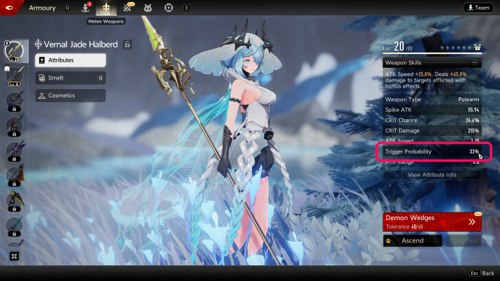 Weapon Trigger Probability Attribute