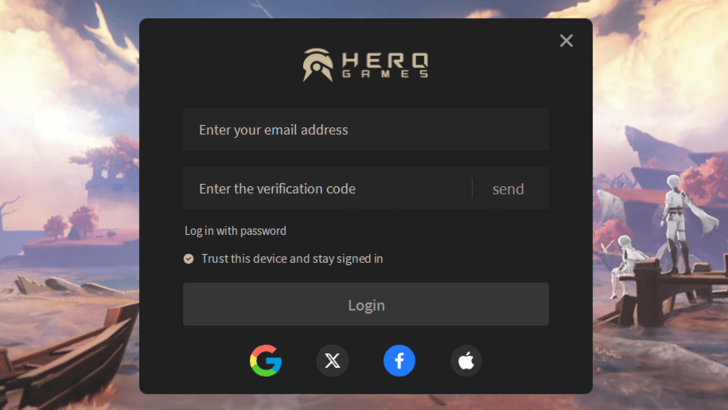 Duet Night Abyss login screen