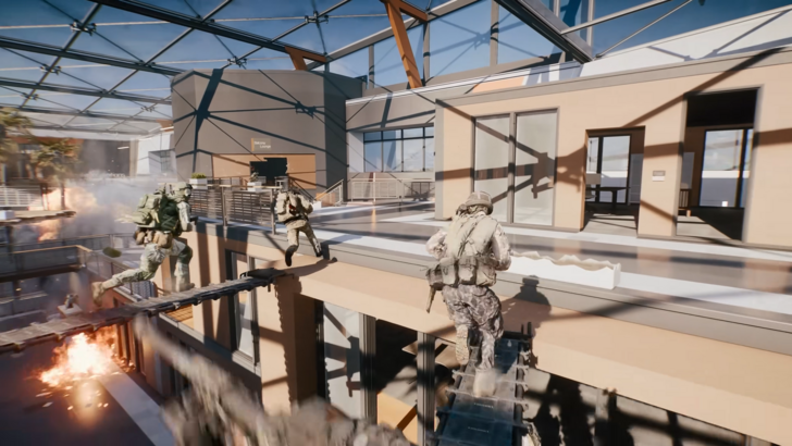 Battlefield REDSEC Squad Running On Top Of Steel Beams