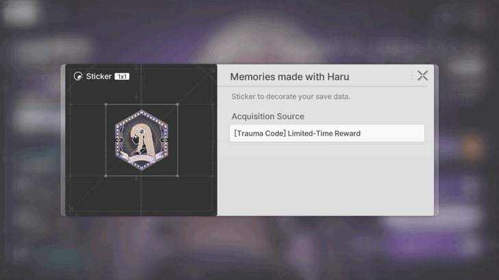 Chaos Zero Nightmare Memories Made with Haru Reward