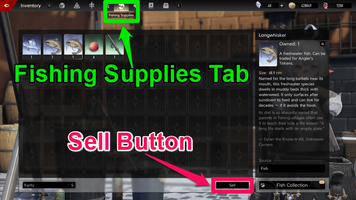 Sell Fish From Inventory