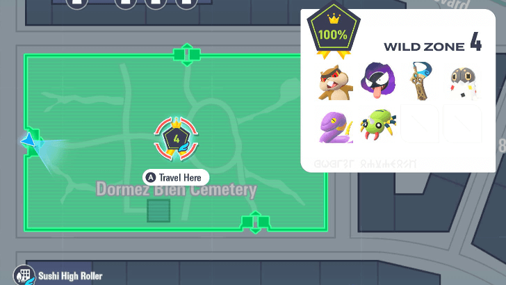 Pokemon Legends Z-A Shiny Gastly Map Location Wild Zone 4