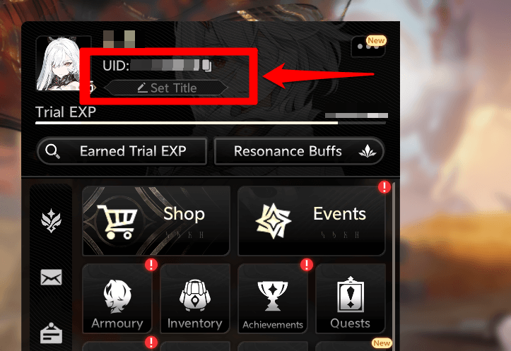 Open Menu and Click to Copy UID DNA