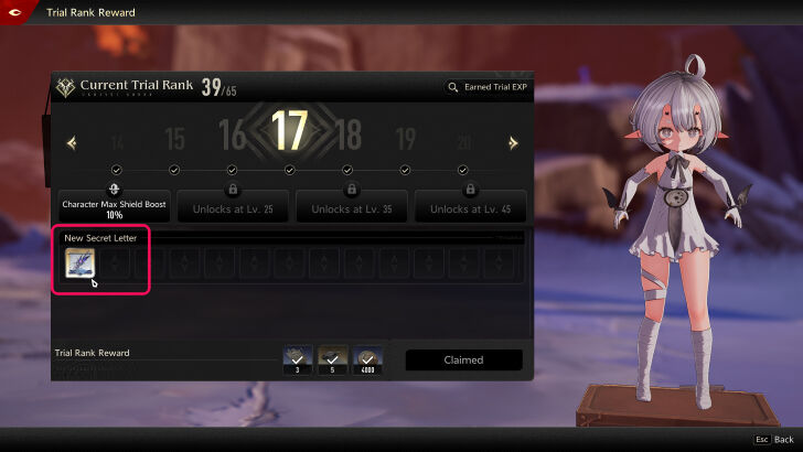 Trial Rank New Secret Letter