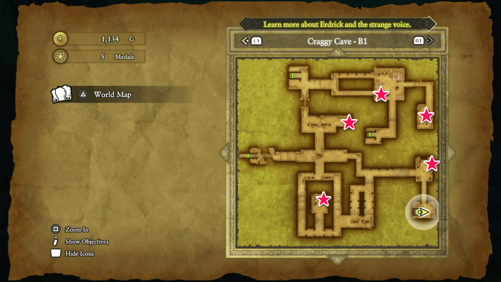 Craggy Cave Treasure Map B1