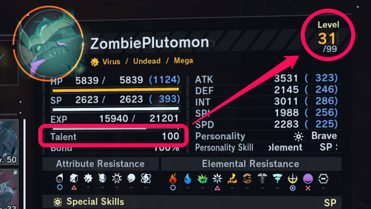 Talent and Level Cap