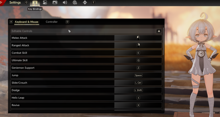 Key Binding Settings DNA