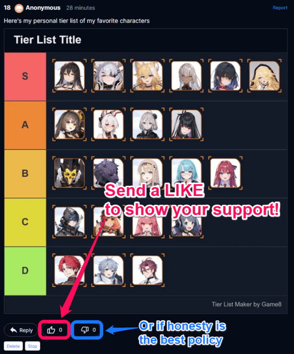 Tier List Maker Usage Example