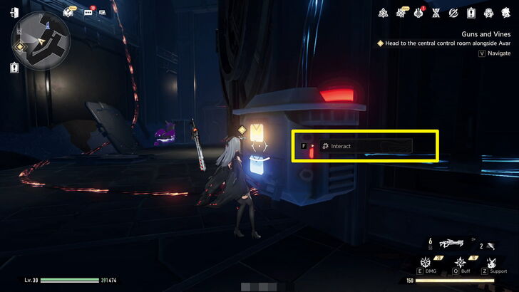 Duet Night Abyss interact with button