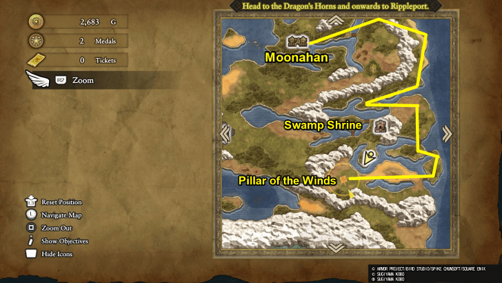 Pillar of the Winds Map