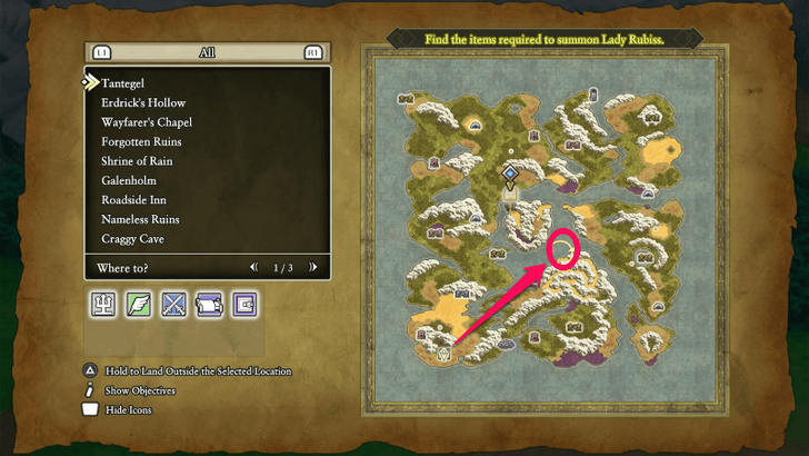 Citadel to Weeping Isle map image